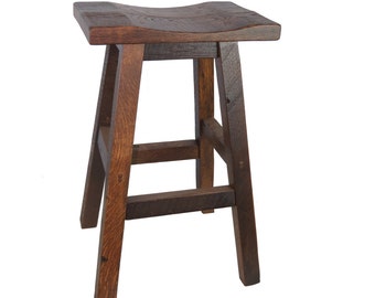 Barnwood Saddle Seat Bar Stool - 30"