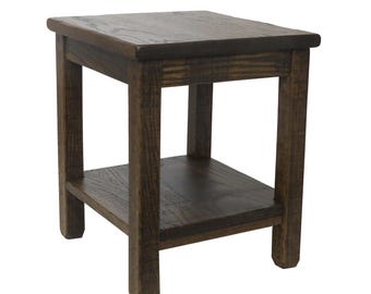Barnwood Distressed Oak End Table