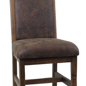 Set of 2 -Modern Rustic Oak Upholstered Dining Chair with Upholstered Seat and Back Multiple fabric options image 3