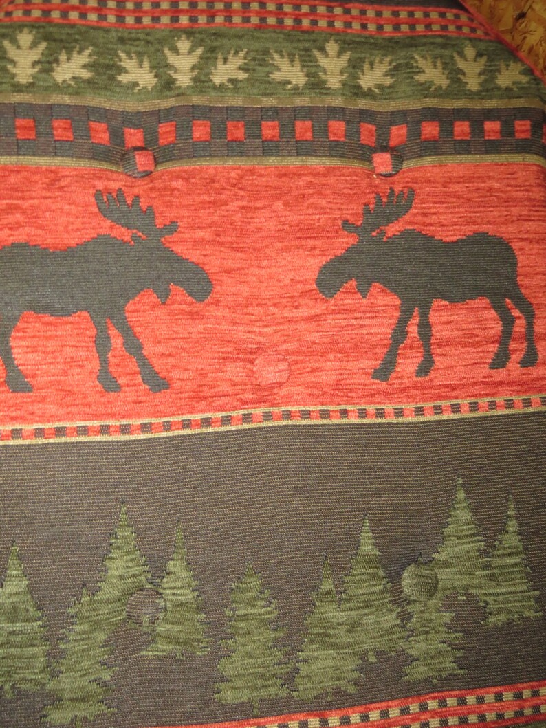 Cushion Set for Amish Hickory Rocking Chair Red Moose Fabric Etsy