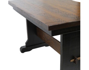 Amish Farmhouse Trestle Desk Black Rub Through Finish for your Home Office