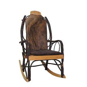 Hair on Hide Rocking Chair Cushion Set – Leather Patchwork Seat