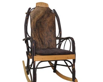 Hair on Hide Rocking Chair Cushion Set – Leather Patchwork Seat