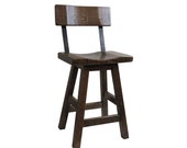 Swivel Barnwood Bar Stools - Saddle Seat with Back 24 quot or 30 quot