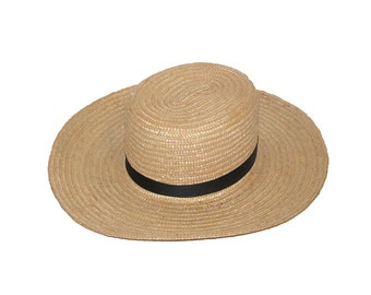 Authentic Amish Straw Hat for Adults