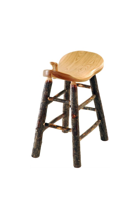 Rustic Hickory Western Saddle Bar Stool 24 Or 30 Inch Etsy