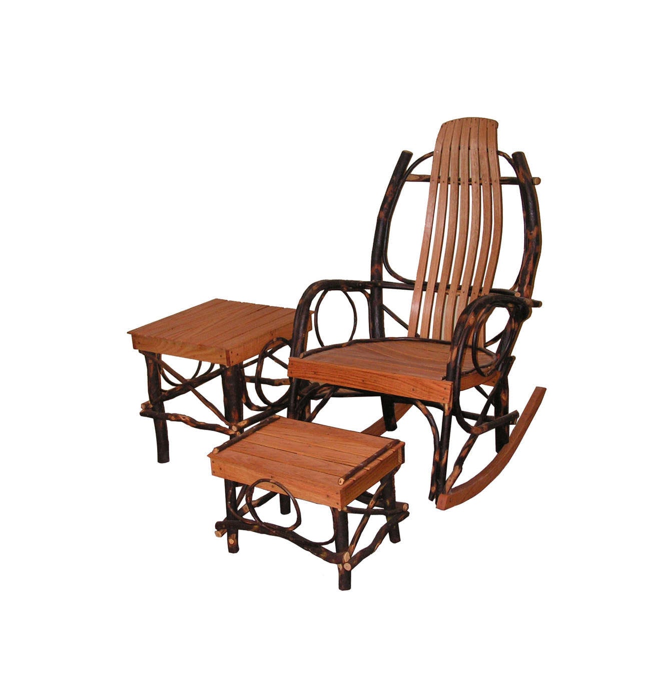Hickory Oak Amish Bentwood Rocker 3 Piece Set Etsy UK