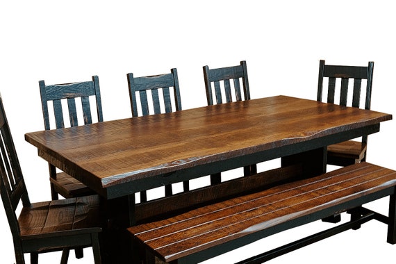Black farmhouse table sale set