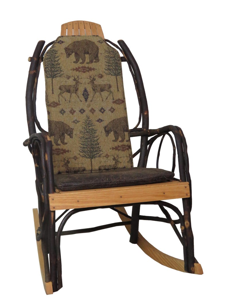 Cushion Set for Amish Hickory Rocking Chair - Bear Gold Fabric - Etsy