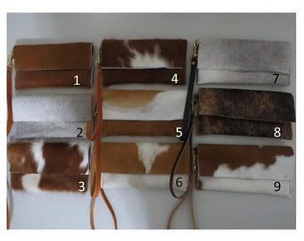 Western Hair on Hide Wristlet Wallet Black & White