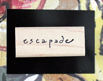 Nancy Curry Art  hand-lettered escapade rubber stamp