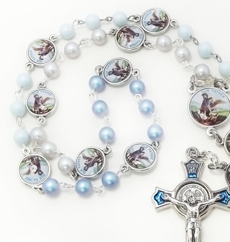 St MICHAEL CHAPLET with Picture Medals and Names of Choirs of Etsy