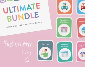 Co-Parenting Visual Routine Cards for Kids | Divorce & Joint Custody | Editable PDF