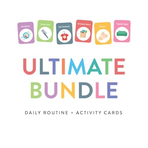 Ultimate Bundle - Routine quotidienne + Cartes d'activités I Tableau de routine pour tout-petits I Calendrier de routine visuelle Autisme | Horaire des tout-petits