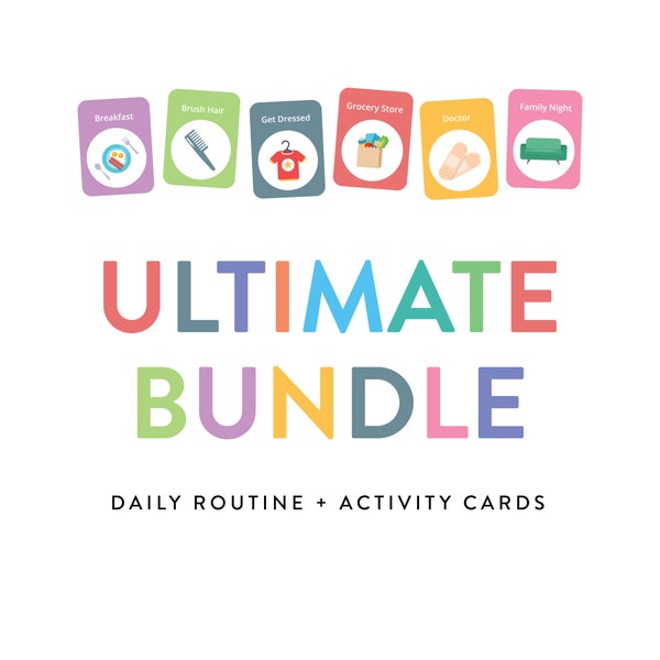 Ultimate Bundle - Daily Routine + Activity Cards I Toddler Routine Chart I Visual Routine Schedule Autism | Toddler Schedule