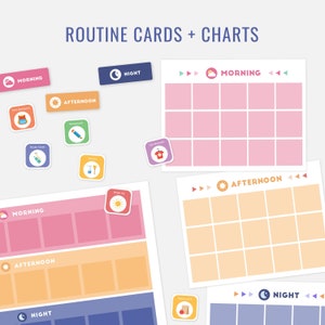 Bearbeitbare quadratische Tagesablauf + Aktivitätskarten mit Diagrammen I Kleinkind-Routinediagramm I Visueller Routineplan Autismus | Kleinkind-Zeitplan