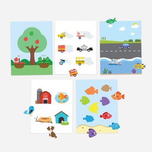 Libro tranquilo para niños pequeños de 11 páginas / Páginas de actividades / Libro ocupado preescolar