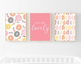 Isn't She Lovely - Nursery/Room Wall Decor - Set of 3