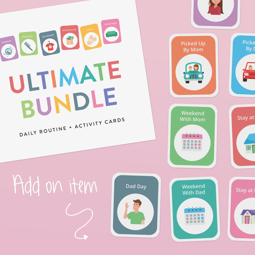 Kids Divorce Schedule Routine Cards I Co-parenting I Joint Custody ...