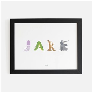Personalized Name Print - Alphabet Animals