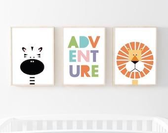 Jungle - Nursery/Room Wall Decor - Set of 3