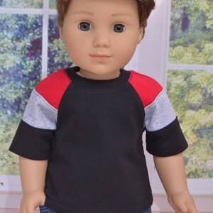 18 inch Boy Doll Clothes. Boy doll T-shirt made to fit such as American Girl Doll. image 1