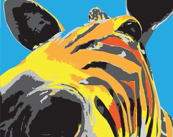 Technicolor Zebra | Handmade | Indoor Outdoor | Vinyl on Sheet Metal