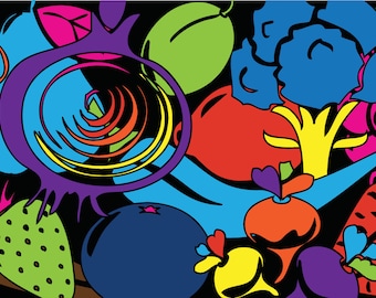 Produce | Handmade | Vinyl on Sheet Metal "this is one of a kind original piece"