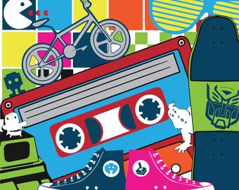 I Love the 80's | Handmade | Indoor Outdoor | Vinyl on Sheet Metal
