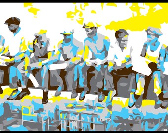 Steel workers | Handmade | Vinyl on Sheet Metal "this is one of a kind original piece"