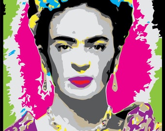 Frida Kahlo | Handmade | Vinyl on Sheet Metal "this is one of a kind original piece"