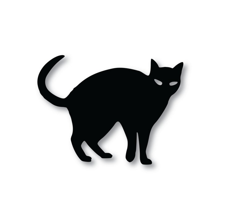 1 Black Cat Decal Sticker Indoor or Outdoor FREE SHIPPING Etsy