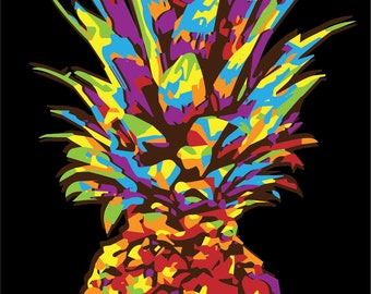 Crazy Pineapple | Handmade | Vinyl on Sheet Metal "this is one of a kind original piece"