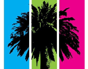 California Palm Tree | Handmade | Indoor Outdoor | Vinyl on Sheet Metal