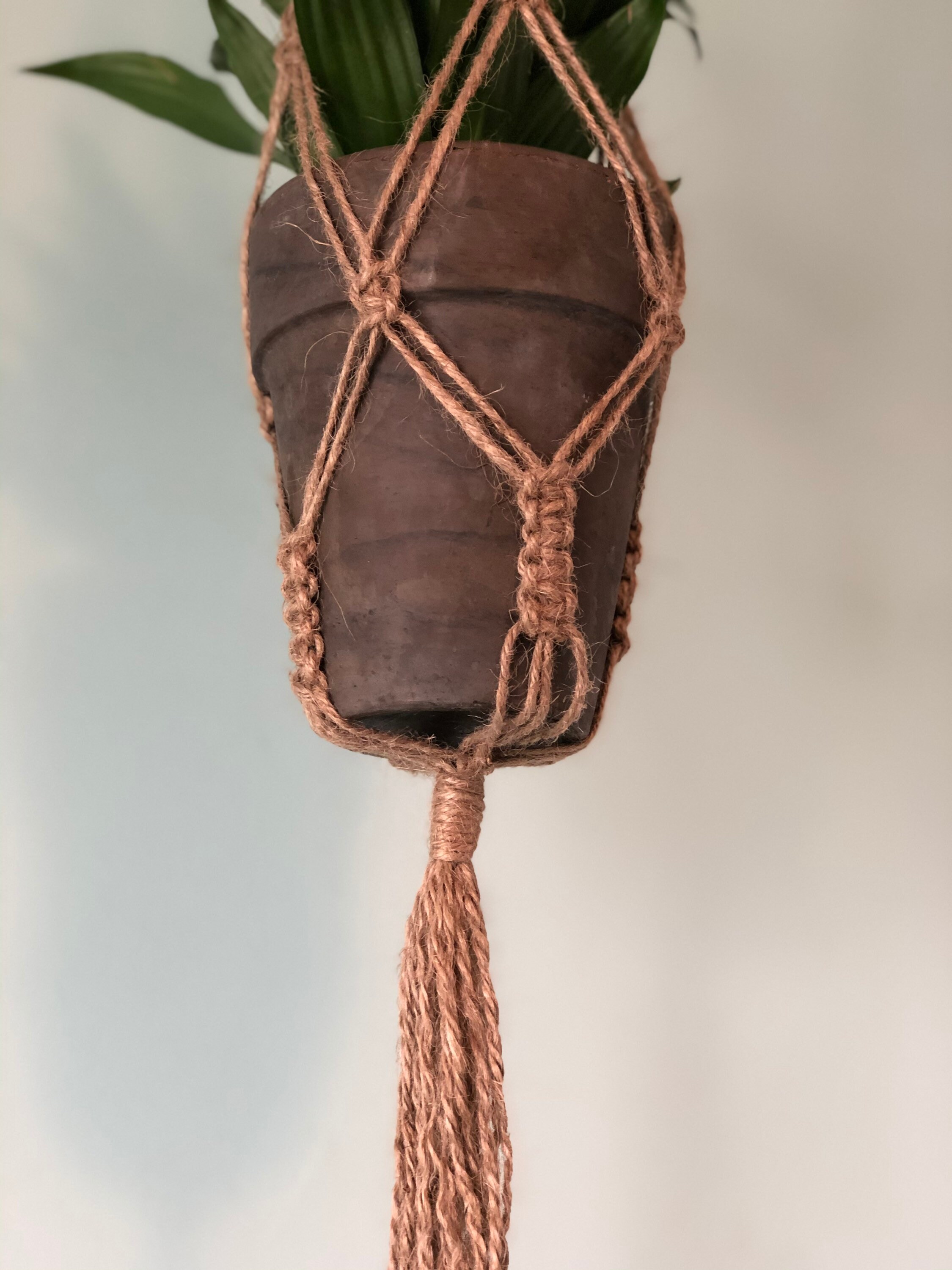 Jute Plant Hanger with Wood Beads 28 or 36 for smaller Etsy