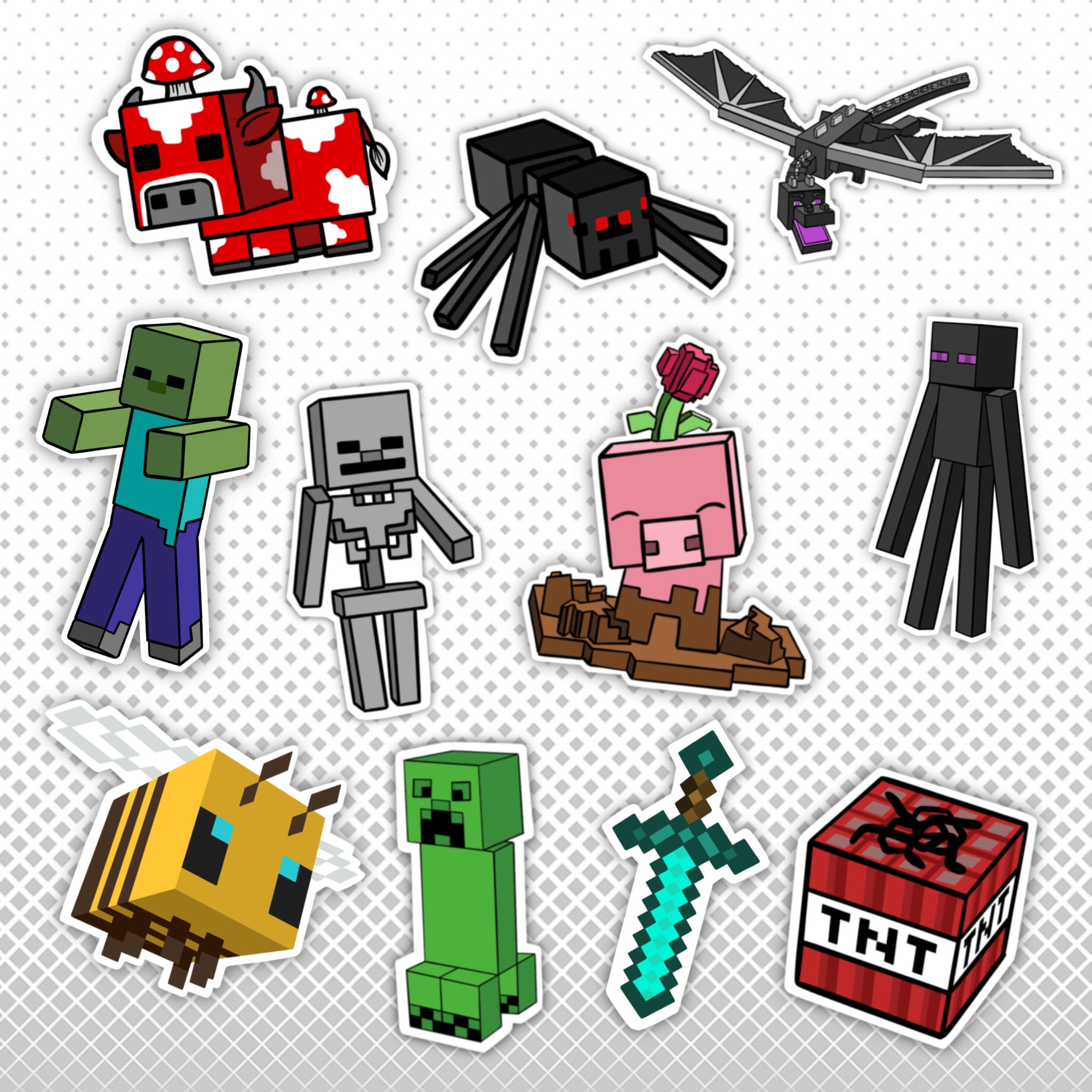 Minecraft Gadgets Decal Stickers | 4 Sheets