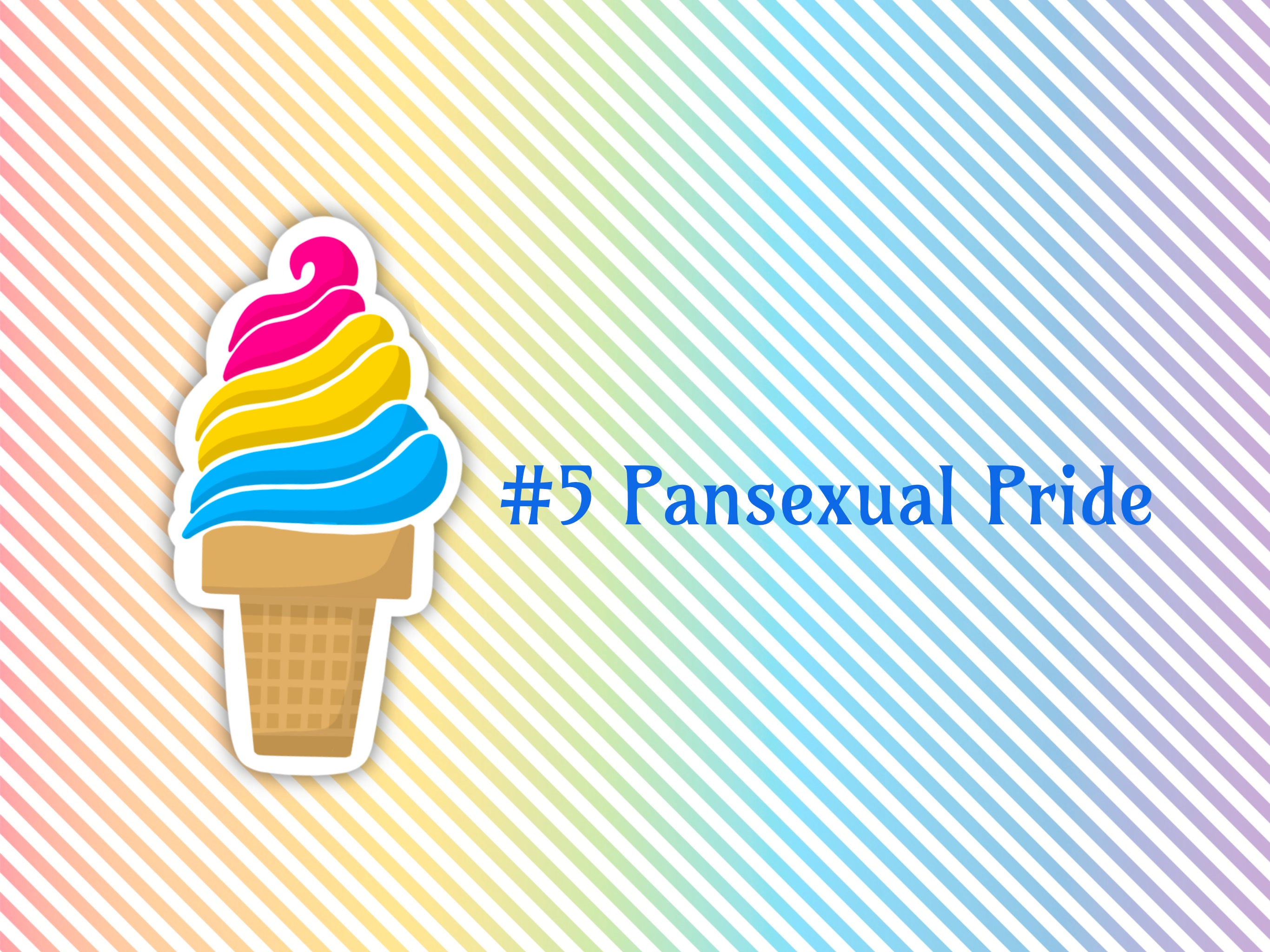 Pride Flag Ice Cream Cone Vinyl Stickers Pride Month LGBTQ Etsy