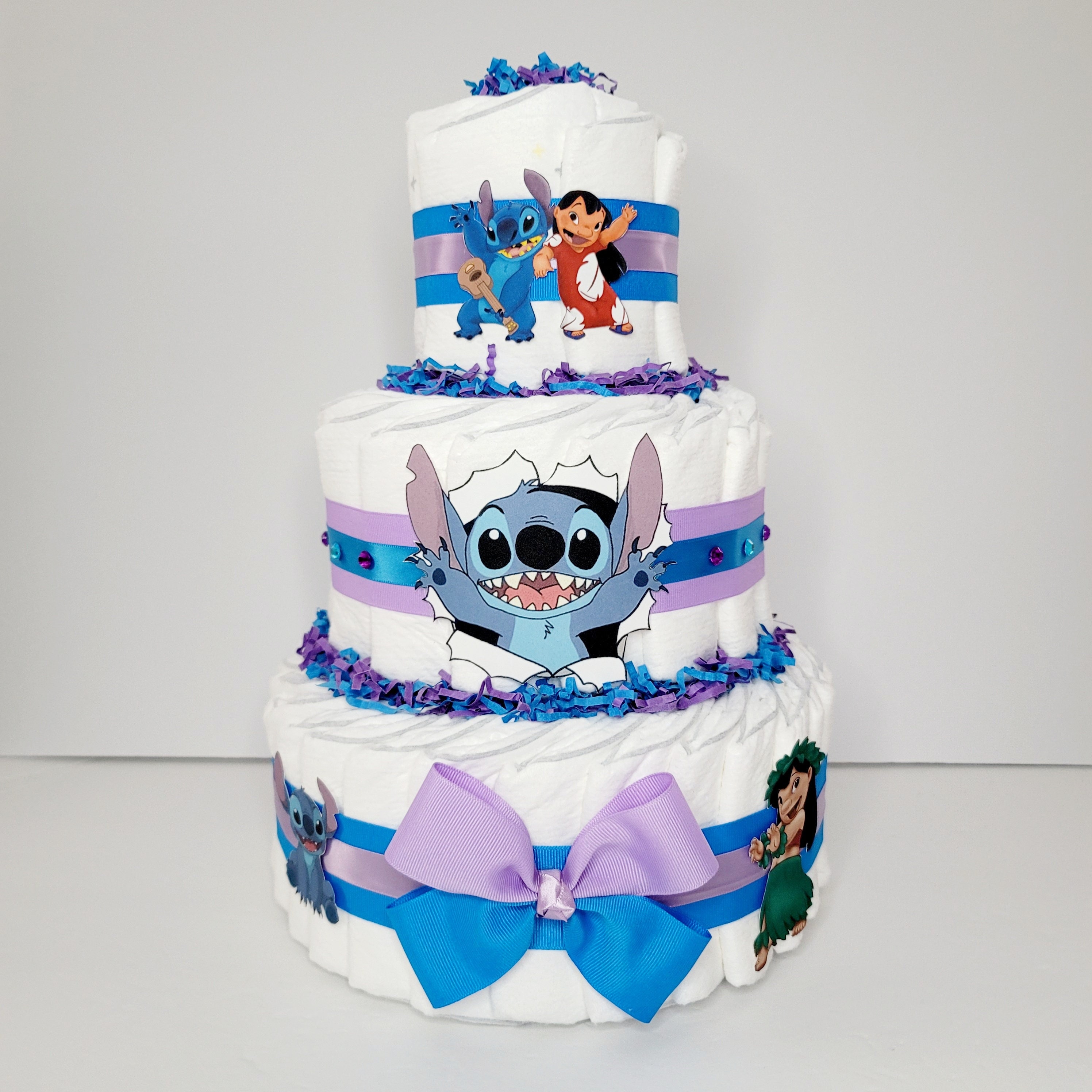 Lilo and Stitch Diaper Cake, Baby Shower Gift, Decoration, Baby Shower