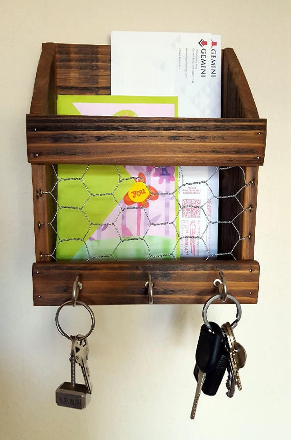 Rustic Mail Organizer Key Storage Mail Storage Farmhouse Etsy