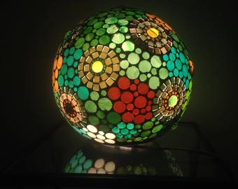 Lampe boule en mosaïque de verre