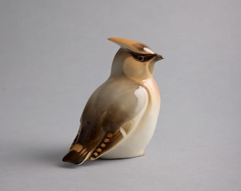 Lomonosov Waxwing Bird Figurine USSR Pavel Vaselov 1973