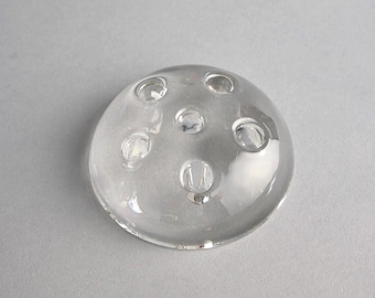 Clear Glass Flower Frog: 6 Holes Domed Bouquet Arranger