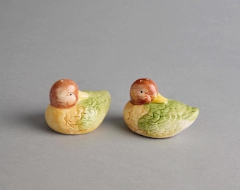 Ceramic Duck Salt and Pepper Shakers Hand Painted