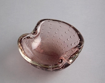 MCM Murano Ashtray Trinket Dish Mauve Lilac Purple