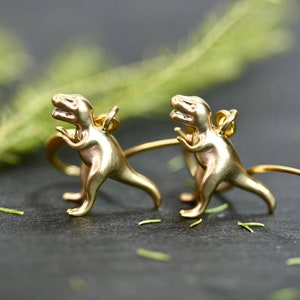 Dinosaur Earrings, tyrannosaurus earrings Jurassic t-rex earrings tyrannosaurus rex dinosaur jewellery dinosaur jewelry fun earrings
