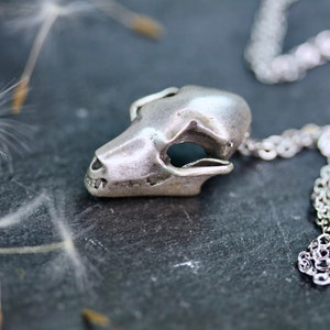 Fruit bat necklace, whimsigoth necklace vampire necklace skull necklace skull jewelry bat necklace Silver necklace voodoo witch HALLOWEEN