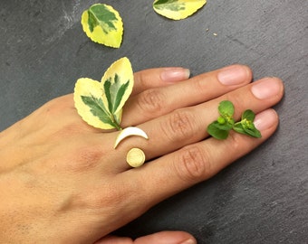 Moon ring crescent moon ring crescent ring gold ring moon moon phase ring celestial wicca jewelry moon jewelry moon jewellery gold ring