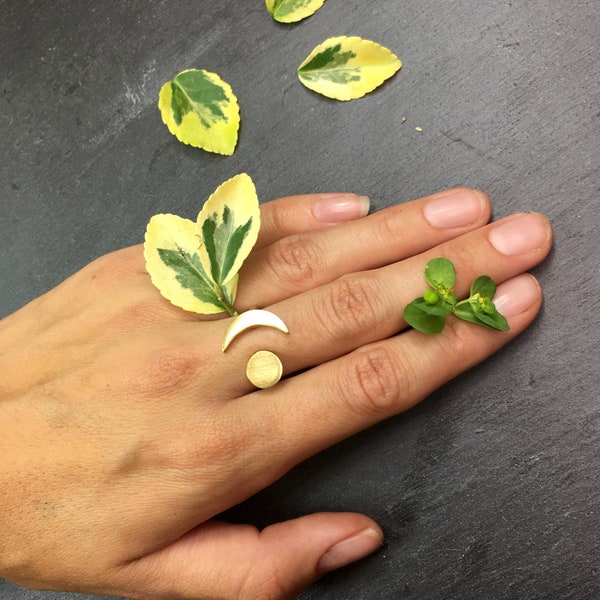 Moon ring crescent moon ring crescent ring gold ring moon moon phase ring celestial wicca jewelry moon jewelry moon jewellery gold ring