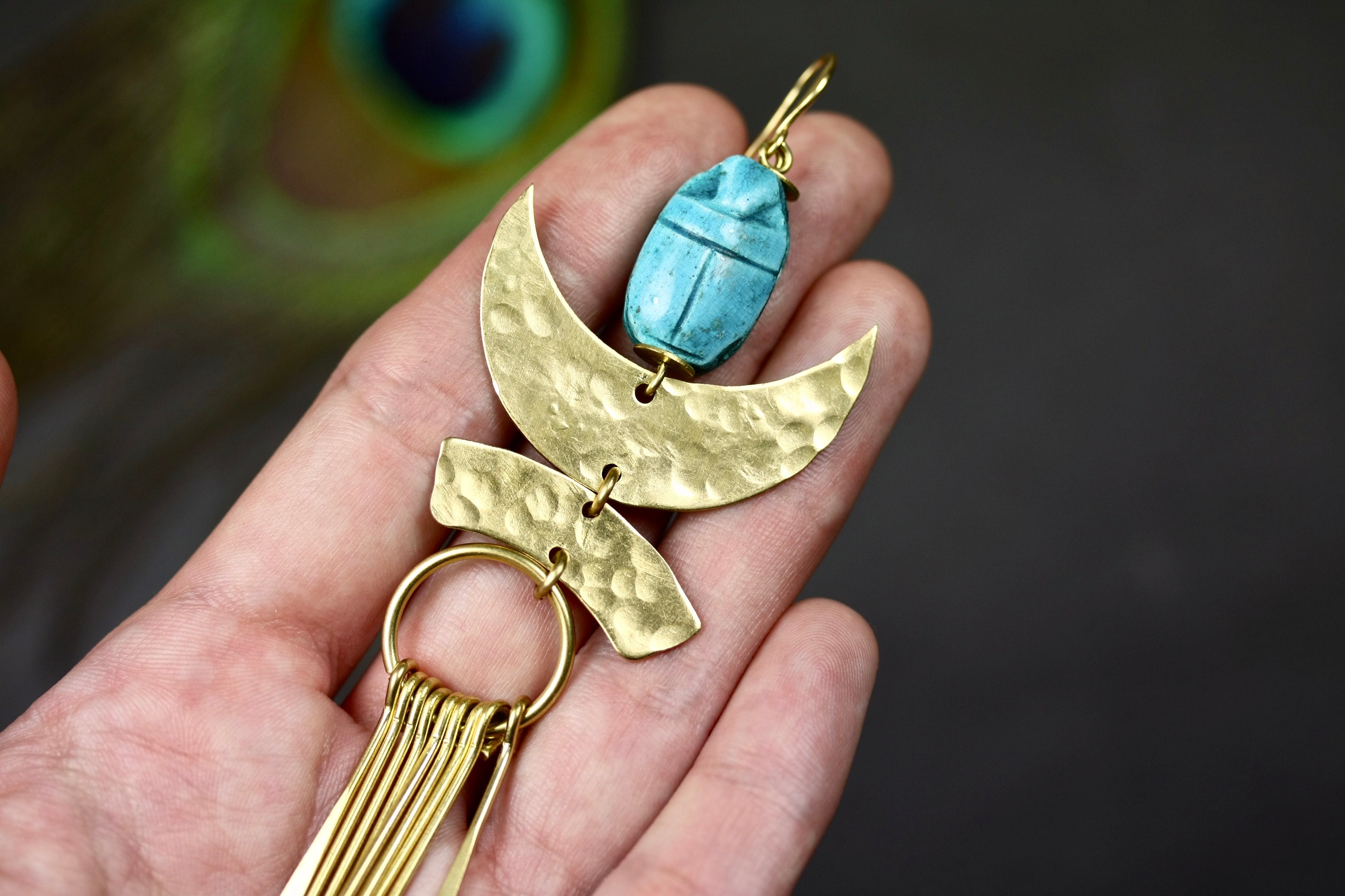 Superiore In Particolare Ricordo Orecchini Scarabeo Botanica Triangolo Piacevole - Foto 7