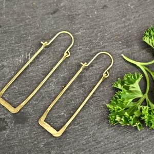 Minimal Earrings minimalist earrings delicate earrings subtle earrings gold earrings geometric earrings rectangle earrings everyday earrings